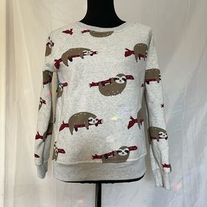 Sloth Print Scoop Sweater